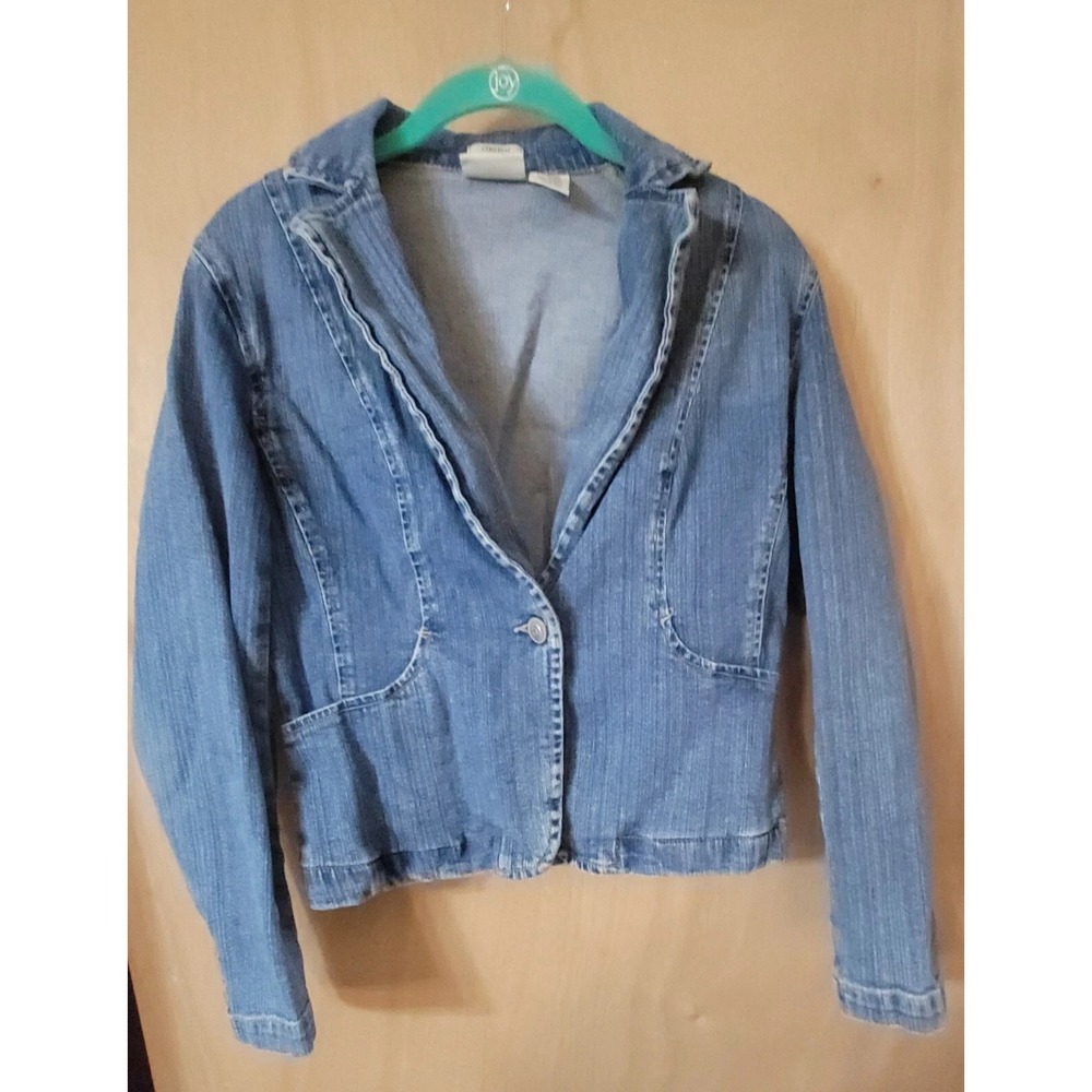 St. John's Bay Women's Denim Stretch Jean Jacket Blazer - Size Petite Small